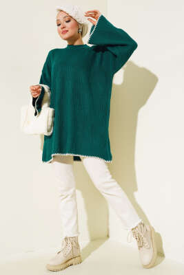 Midye Dikiş Detaylı Triko Tunik Nefti - Triko Tunik