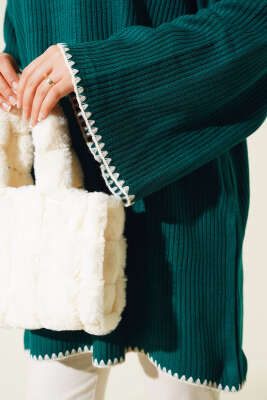 Midye Dikiş Detaylı Triko Tunik Nefti - Triko Tunik