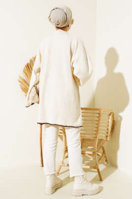 Midye Dikiş Detaylı Triko Tunik Taş - Triko Tunik