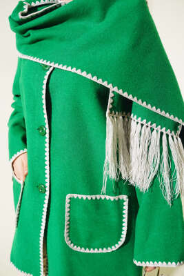 Midye Dikişli Atkılı Ceket Yeşil - 500-700 TL Ürünler