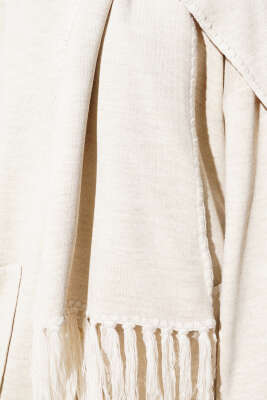 Midye Dikişli Atkılı Triko İkili Takım Bej - Triko İkili Takım