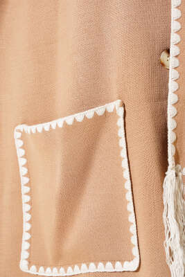 Midye Dikişli Atkılı Triko İkili Takım Bisküvi - Triko İkili Takım