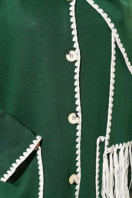 Midye Dikişli Atkılı Triko İkili Takım Zümrüt - Triko İkili Takım