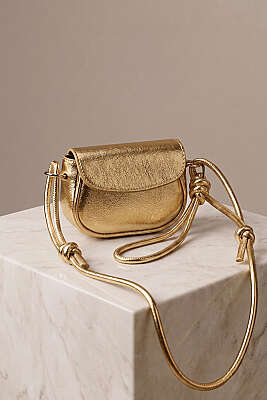 Mıknatıs Kapaklı Mini Çanta Gold 