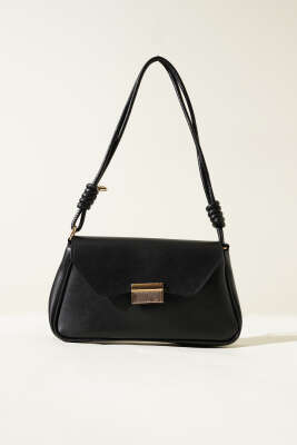 Mıknatıslı Dikdörtgen Çanta Siyah - Kol Çantası