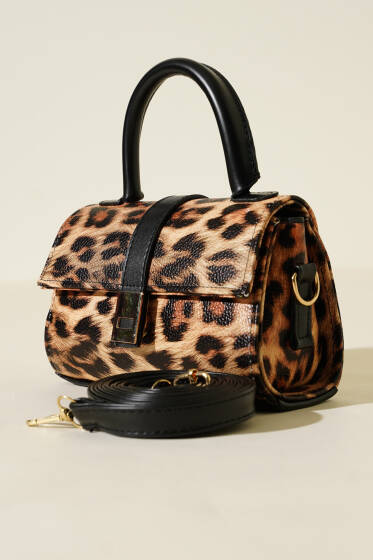 Mıknatıslı El Çantası Leopar - Kol Çantası