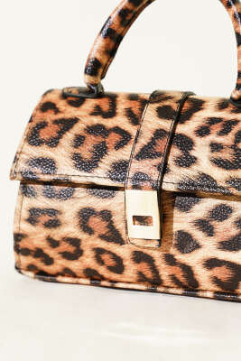 Mıknatıslı El Çantası Leopar - Kol Çantası