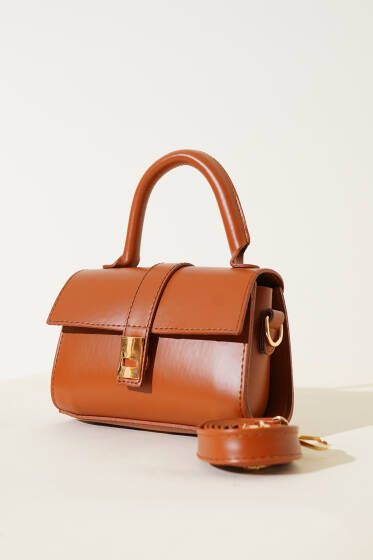 Mıknatıslı El Çantası Taba - Kol Çantası