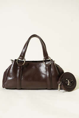 Mıknatıslı Fermuarlı Çanta Acı Kahve - Kol Çantası