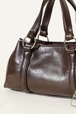 Mıknatıslı Fermuarlı Çanta Acı Kahve - Kol Çantası