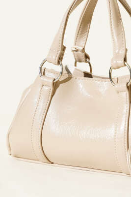 Mıknatıslı Fermuarlı Çanta Bej - Kol Çantası