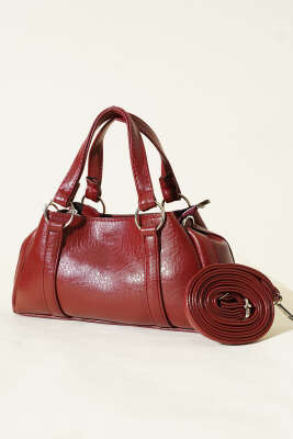 Mıknatıslı Fermuarlı Çanta Bordo - DESREE KEMER