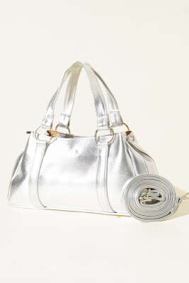 Mıknatıslı Fermuarlı Çanta Gümüş - DESREE KEMER