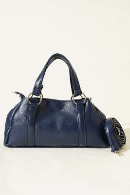 Mıknatıslı Fermuarlı Çanta Lacivert - Kol Çantası