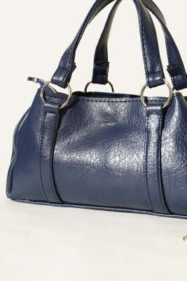 Mıknatıslı Fermuarlı Çanta Lacivert - Kol Çantası