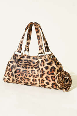 Mıknatıslı Fermuarlı Çanta Leopar - DESREE KEMER