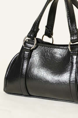 Mıknatıslı Fermuarlı Çanta Siyah - Kol Çantası