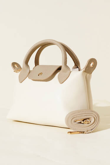 Mıknatıslı Kısa Kulplu Çanta Bej - Kol Çantası