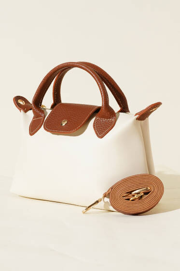 Mıknatıslı Kısa Kulplu Çanta Krem - Kol Çantası