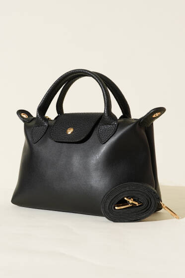 Mıknatıslı Kısa Kulplu Çanta Siyah - Kol Çantası