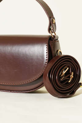 Mıknatıslı Oval El Çanta Acı Kahve - Kol Çantası