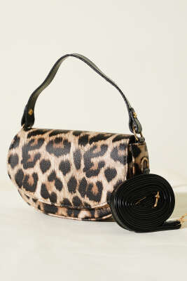 Mıknatıslı Oval El Çanta Leopar - DESREE KEMER