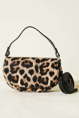 Mıknatıslı Oval El Çanta Leopar - Kol Çantası