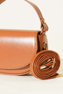 Mıknatıslı Oval El Çanta Taba - Kol Çantası