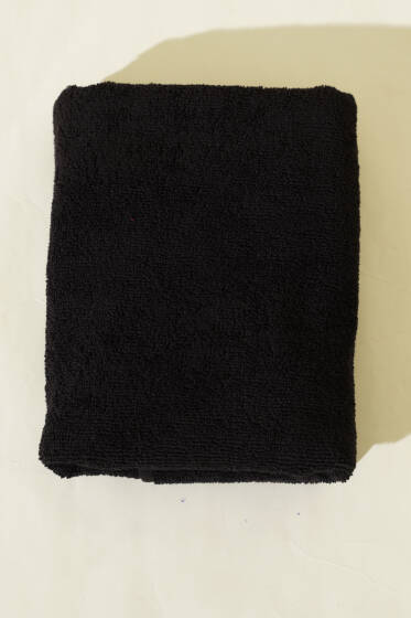 Mikrofiber El Yüz Kuaför Berber Spor Havlusu Siyah - El Havlusu