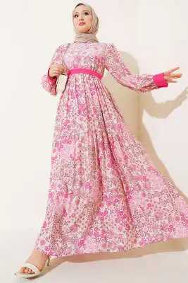 Mini Çiçek Desenli Elbise Pembe 