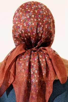 Mini Çiçek Desenli Eşarp Gül Kurusu - Günün Seçilenleri