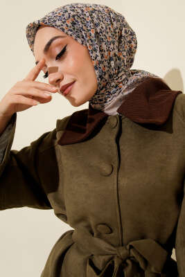 Mini Çiçek Desenli Eşarp Taş - Başörtüsü