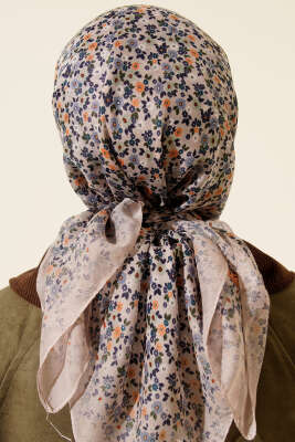 Mini Çiçek Desenli Eşarp Taş - Başörtüsü