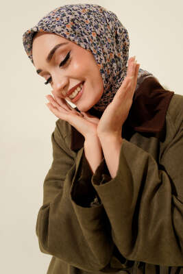 Mini Çiçek Desenli Eşarp Taş - SİNEM EŞARP