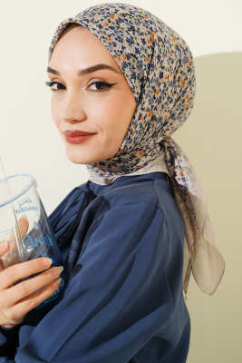 Mini Çiçek Detaylı Eşarp Taş - SİNEM EŞARP