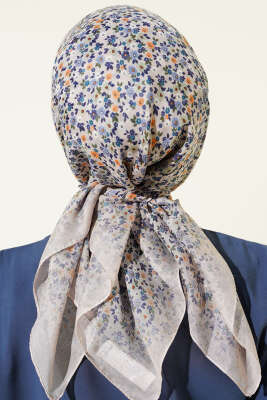 Mini Çiçek Detaylı Eşarp Taş - Başörtüsü