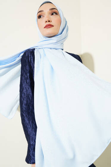 Mini Çiçekli Jakar Şal Bebe Mavi -119 - Yılın Fırsatı