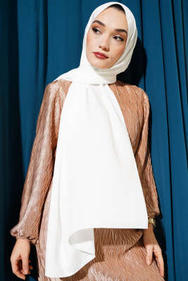 Mini Çiçekli Jakar Şal Beyaz -09 - Yılın Fırsatı