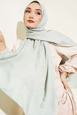  Mini Çiçekli Jakar Şal Çağla Yeşili -87 