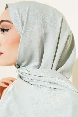  Mini Çiçekli Jakar Şal Çağla Yeşili -87 - Yılın Fırsatı