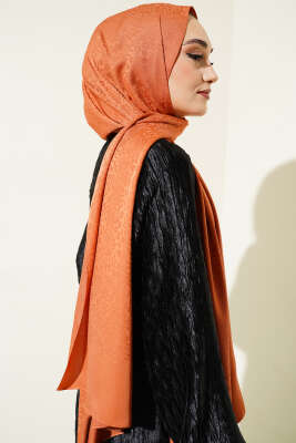 Mini Çiçekli Jakar Şal Kiremit -27 - Yılın Fırsatı