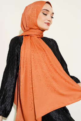 Mini Çiçekli Jakar Şal Kiremit -27 - Yılın Fırsatı