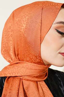 Mini Çiçekli Jakar Şal Kiremit -27 - Yılın Fırsatı