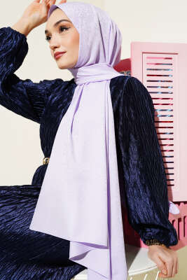 Mini Çiçekli Jakar Şal Lila -113 