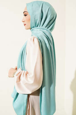 Mini Çiçekli Jakar Şal Mint -134 - Yılın Fırsatı