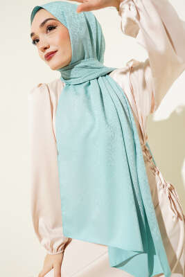 Mini Çiçekli Jakar Şal Mint -134 - Yılın Fırsatı