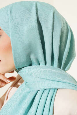 Mini Çiçekli Jakar Şal Mint -134 - Yılın Fırsatı