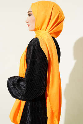 Mini Çiçekli Jakar Şal Oranj -135 - Yılın Fırsatı