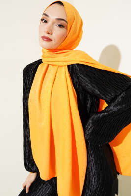 Mini Çiçekli Jakar Şal Oranj -135 - Yılın Fırsatı