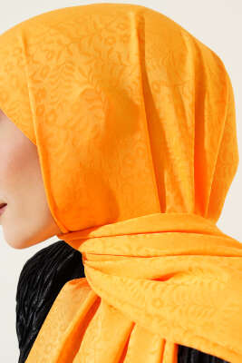 Mini Çiçekli Jakar Şal Oranj -135 - Yılın Fırsatı